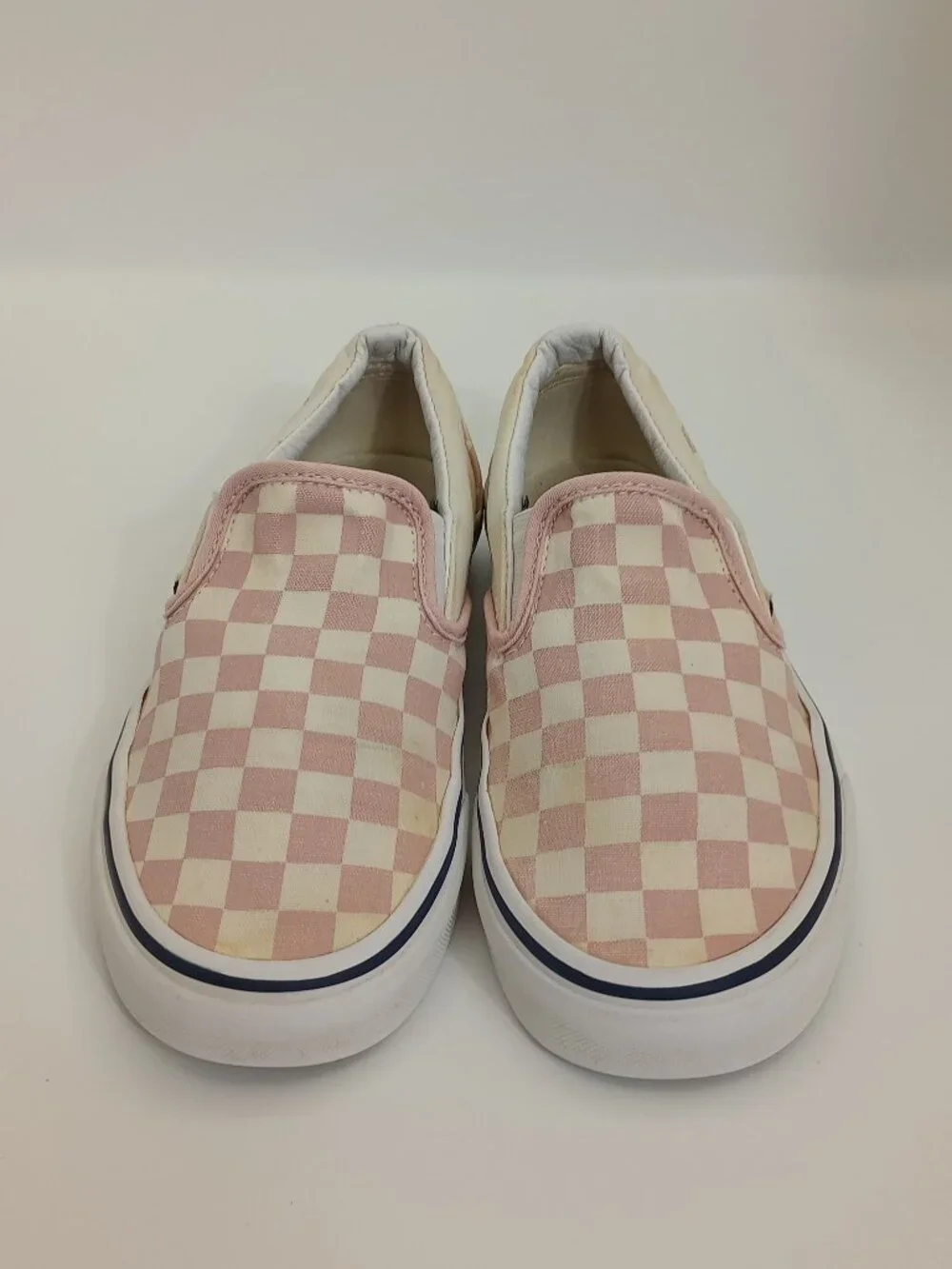 Vans Classic Slip-On Pink White Checkerboard Sneakers Women's Size 7